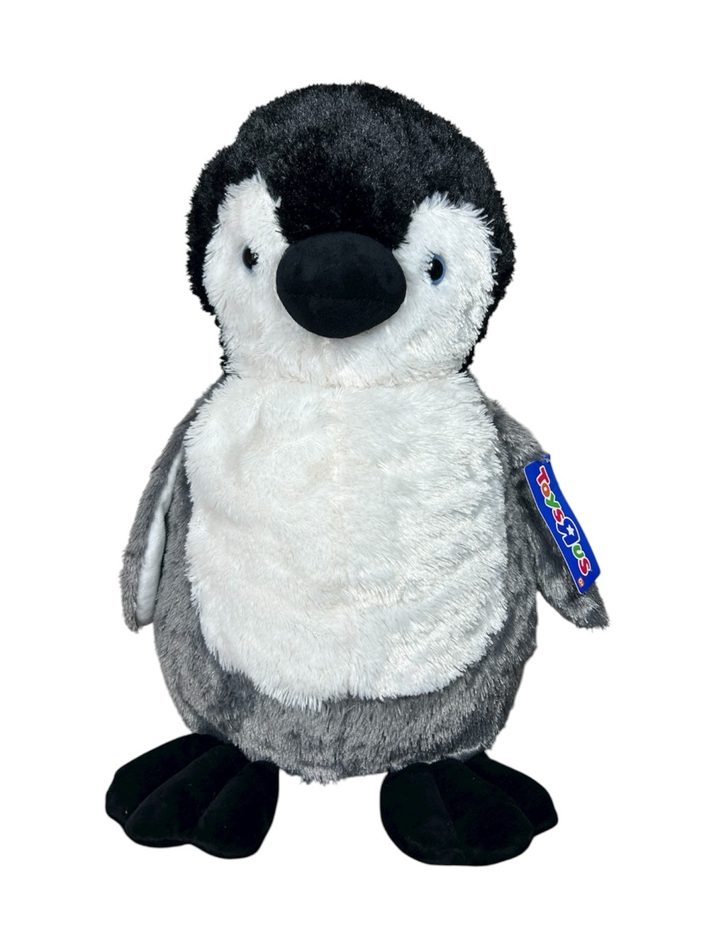 Toys"R"Us 2014  Baby Penguin Black Grey White Stuffed Animal Collectible 18”